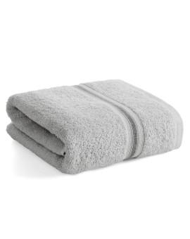 Ręcznik kąpielowy 70x140 cm bawełniany kolor srebrny w kontrastujące pasy 500 g/m2 TRIS Eurofirany | Time- 2