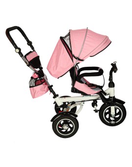 Rowerek trójkołowy Trike Fix V3 rower spacerówka 3w1 obracany 360 wolne koło różowy Kik Sp. z o. o. Sp. k. | Time- 2