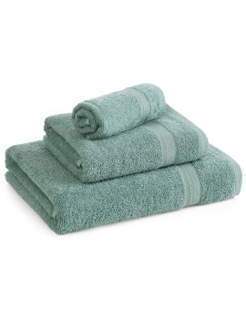 Ręcznik kąpielowy 70x140 cm bawełniany kolor miętowy w kontrastujące pasy 500 g/m2 TRIS