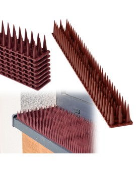 Kolce na gołębie listwa na ptaki odstraszasz plastikowe gęste brązowe 8el. 43 cm