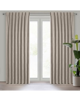 Zasłona beżowa z tkaniny welurowej 70x240 cm flex 1:1,5 Dora