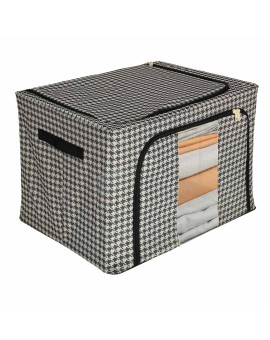 Organizer na pościel ubrania do szafy pokrowiec torba ze stelażem biały czarny 100L Kik Sp. z o. o. Sp. k. | Time- 2