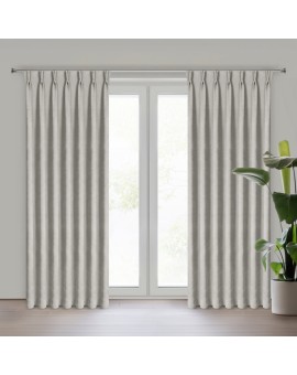 Zasłona ciemnobeżowa z tkaniny welurowej 50x260 cm flex 1:2 Dora