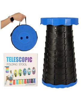 Krzesło składane taboret teleskopowy turystyczny przenośny niebieski 200kg