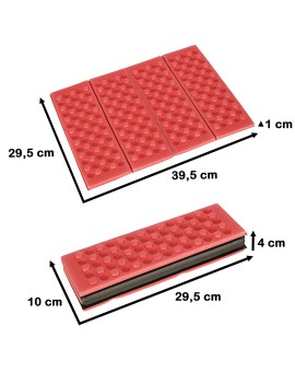 Mata piankowa składana do siedzenia turystyczna czerwona