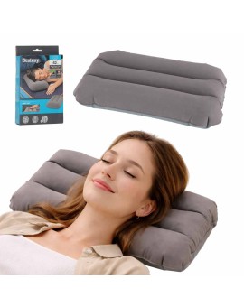 Poduszka dmuchana turystyczna welurowa BESTWAY 67121 szara