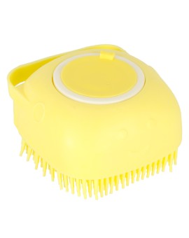 Szczotka silikonowa czyścik myjka do mycia psów kotów z dozownikiem żółta Kik Sp. z o. o. Sp. k. | Time- 2