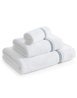 Ręcznik do rąk 30x50 cm bawełniany kolor biały w kontrastujące pasy 500 g/m2 TRIS