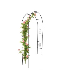 Pergola ogrodowa metalowa łuk uchwyt na róże kwiaty pnącza 240cm zielony