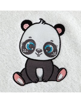 Ręcznik kąpielowy dziecięcy 70x140 cm bawełniany kolor biały z aplikacją pandy 450 g/m2 BABY 73 Eurofirany Eurofirany | Time- 2