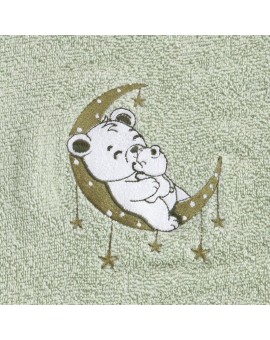 Ręcznik kąpielowy dziecięcy 50x90 cm bawełniany kolor miętowy z aplikacją misia 450 g/m2 BABY 74 Eurofirany | Time- 2