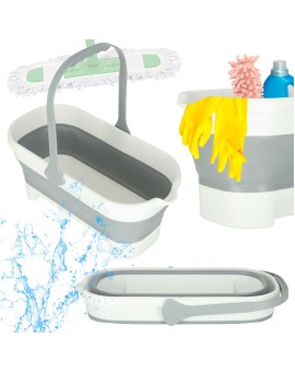 Wiadro składane prostokątne do mopa miska z uchwytem