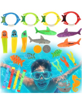 Zabawki do basenu wody do nurkowania wyławiania zestaw 27 elementów