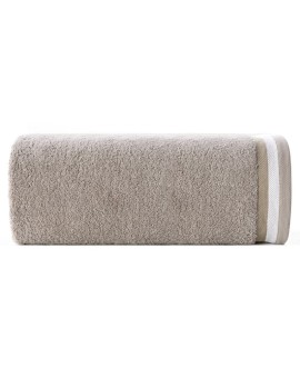 Ręcznik do rąk 30x50 cm bawełniany kolor beżowy z bordiurą w pasy 550 g/m2 NIKO Eurofirany | Time- 2