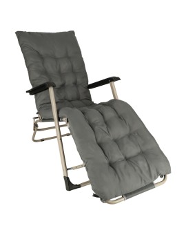 Leżak ogrodowy LUARO fotel składany turystyczny z poduszką szary