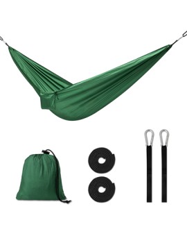Hamak biwakowy turystyczny podróżny przenośny na biwak 260cm 120kg + pokrowiec zielony
