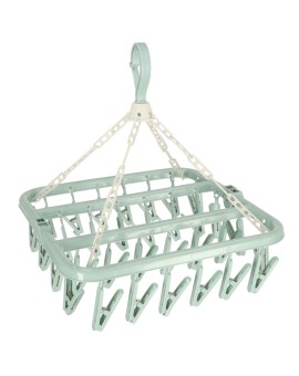 Wieszak suszarka na pranie na skarpetki bieliznę 32 klamerki niebieski