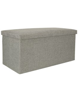 Pufa składana ze schowkiem otwierana do siedzenia podnóżek szary duży 76x38x38cm