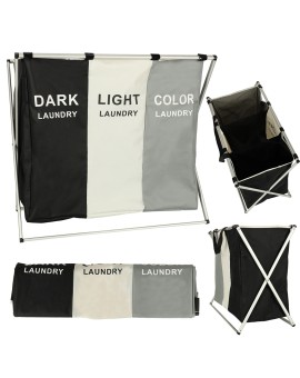 Kosz na pranie segregacja organizer 3 komory 135l