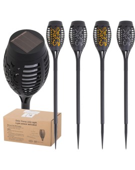 Lampy solarne ogrodowe pochodnie 12LED 4szt.