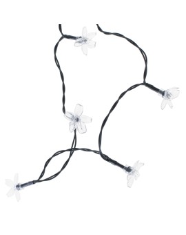 Lampki ogrodowe solarne kwiatki 7m 50LED ciepły biały