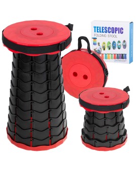 Krzesło składane taboret teleskopowy turystyczny przenośny czerwony 200kg