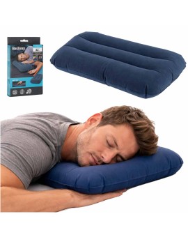 Poduszka dmuchana turystyczna welurowa BESTWAY 67121 granatowa