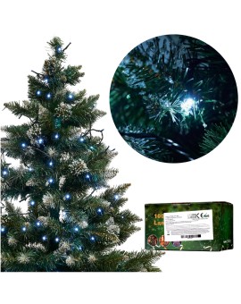 Lampki LED łańcuch świetlny świąteczne choinkowe 10m 100LED zimny biały 8 trybów świecenia