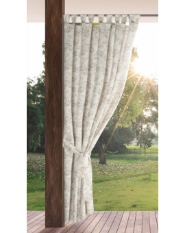 Zasłona kremowo, pudrowa z wodoodpornej tkaniny idealna do ogrodu i na taras 155x200 cm szelki/rzep - GARDEN Eurofirany | Time- 