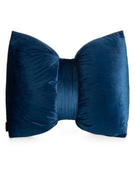 Poduszka 45x55 cm welwetowa kolor granatowy w kształcie kokardy KOKARDA