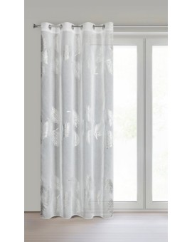 Firana biało, srebrna etamina 140x250 cm przelotka - IDALIA Eurofirany | Time- 2