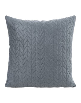 Narzuta welwetowa musztardowa 170x210 cm pikowana metodą hot press wzór geometryczny LUIZ