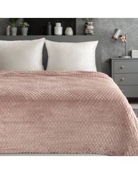 Koc 200x220 cm pudrowy miękki w dotyku z wytłaczanym wzorem 3D CINDY 6 Design 91 Eurofirany | Time- 2