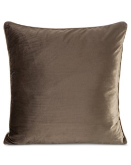 Poszewka na poduszkę 45x45 cm welwetowa, ciemnobrązowa o delikatnym połysku z ozdobną lamówką GAJA 2