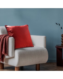 Poszewka na poduszkę 60x60 cm welwetowa, czerwona o delikatnym połysku z ozdobną lamówką GAJA 2 Eurofirany | Time- 2