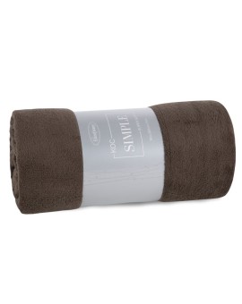 Koc 150x200 cm ciemno brązowy miękki i delikatny w dotyku jednokolorowy koc SIMPLE 1