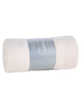 Koc 150x200 cm kremowy miękki i delikatny w dotyku jednokolorowy koc SIMPLE 1