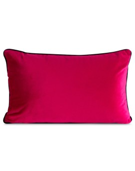 Poduszka 30 x 50 cm welwetowa amarantowa z kontrastującą lamówką GAJA 3