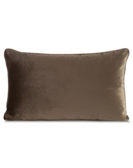 Poduszka 30 x 50 cm welwetowa ciemnobrązowa z kontrastującą lamówką GAJA 3