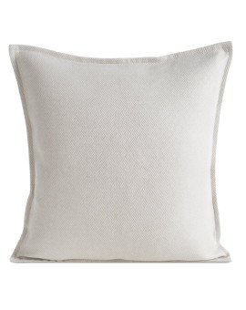 Poszewka na poduszkę 45x45 cm kremowa z żakardowej tkaniny z ozdobną wypustką LUNA - kolekcja TOLEDO