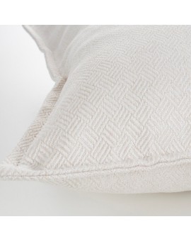 Poszewka na poduszkę 45x45 cm kremowa z żakardowej tkaniny z ozdobną wypustką LUNA - kolekcja TOLEDO Eurofirany | Time- 2