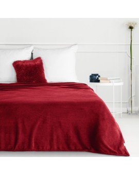Koc 150x200 cm bordowy miękki i delikatny w dotyku jednokolorowy koc SIMPLE 1