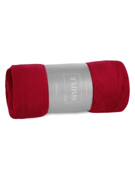 Koc 150x200 cm bordowy miękki i delikatny w dotyku jednokolorowy koc SIMPLE 1 Eurofirany | Time- 2