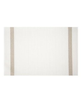 Podkładka na stół biało, beżowa 30x45 cm RUBY zdobiona pasami pleciona