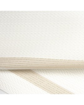 Podkładka na stół biało, beżowa 30x45 cm RUBY zdobiona pasami pleciona Eurofirany | Time- 2