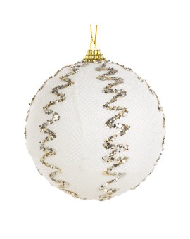 Bombka choinkowa zdobiona drobnymi kryształkami