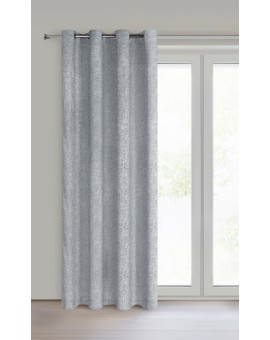 Zasłona stalowa z matowej tkaniny z efektem melanżu 140x250 cm przelotka - ADELINA Eurofirany | Time- 2