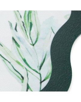 Podkładka na stół zielono, fioletowa średnica 38 cm JANE z nadrukiem roślinnym Eurofirany | Time- 2