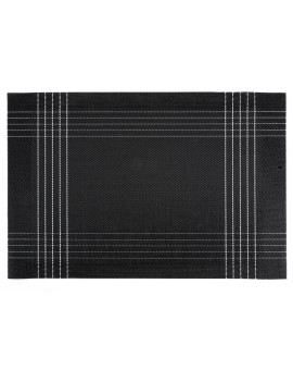 Podkładka na stół czarno, złota 30x45 cm KARA zdobiona w subtelna kratkę