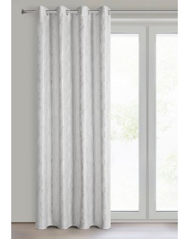 Zasłona biało, srebrna z aksamitnego welwetu zdobiona przecieranym nadrukiem 140x250 cm przelotka - ARNITA Eurofirany | Time- 2